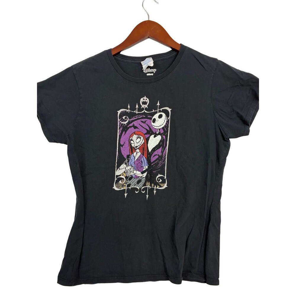 Disney Nightmare Before Christmas Jack Sally Women's T-Shirt Large Black